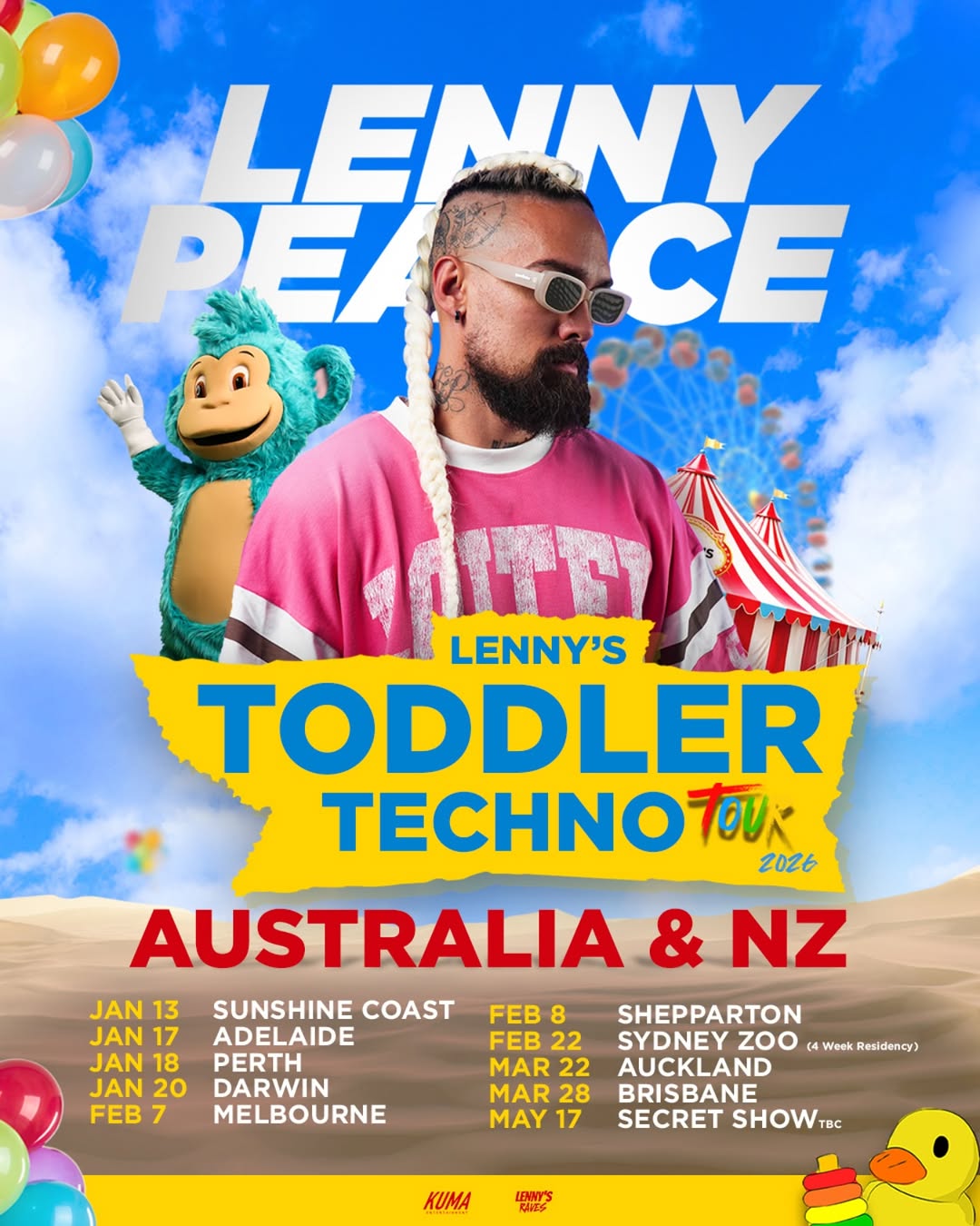 Lenny Pearce Lennys Toddler Techno Tour Poster 2025–2026